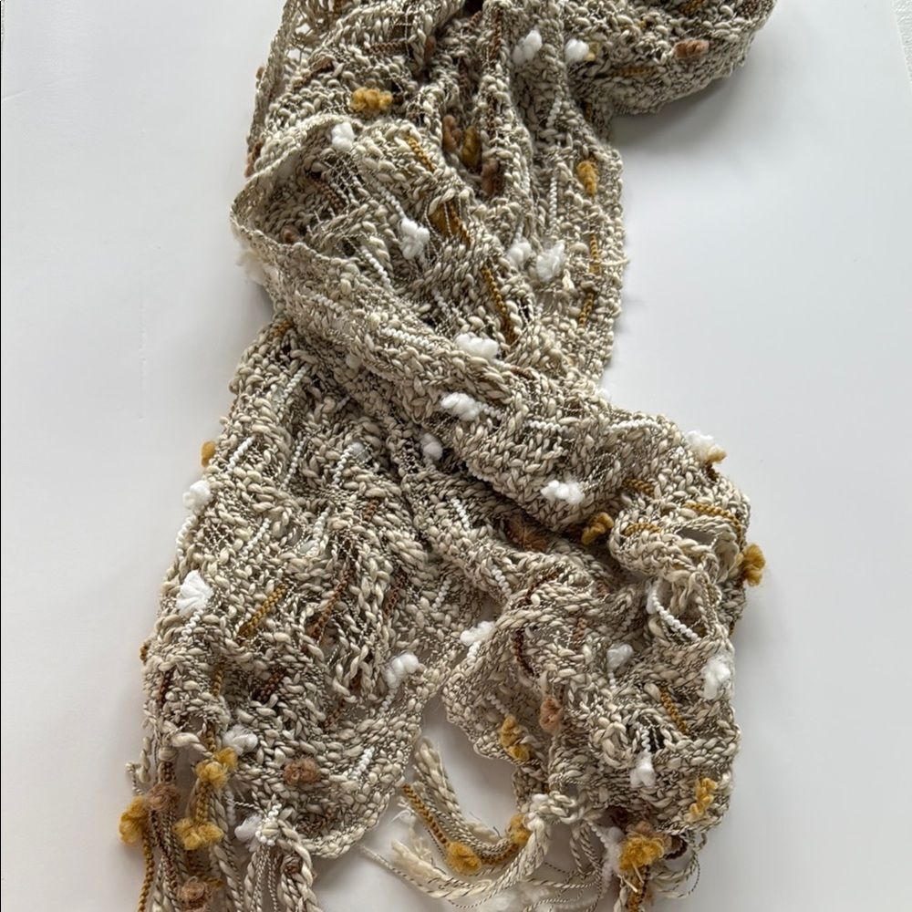 CHIC TEXTURED NEUTRAL NATURAL RECTANGULAR SCARF T… - image 4